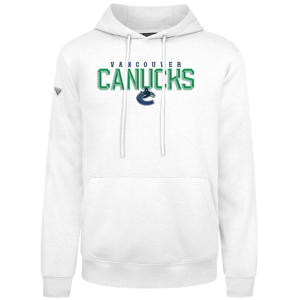 Vancouver Canucks Levelwear Podium Carve Pullover Hoodie - White Hoodies