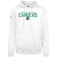 Vancouver Canucks Levelwear Podium Carve Pullover Hoodie - White Hoodies