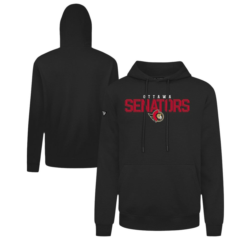 Ottawa Senators Levelwear Podium Carve Pullover Hoodie - Black Hoodies