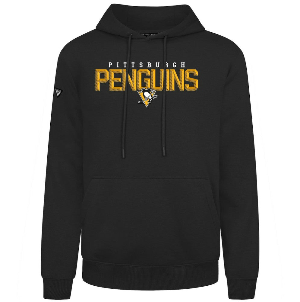 Pittsburgh Penguins Levelwear Podium Carve Pullover Hoodie - Black Hoodies