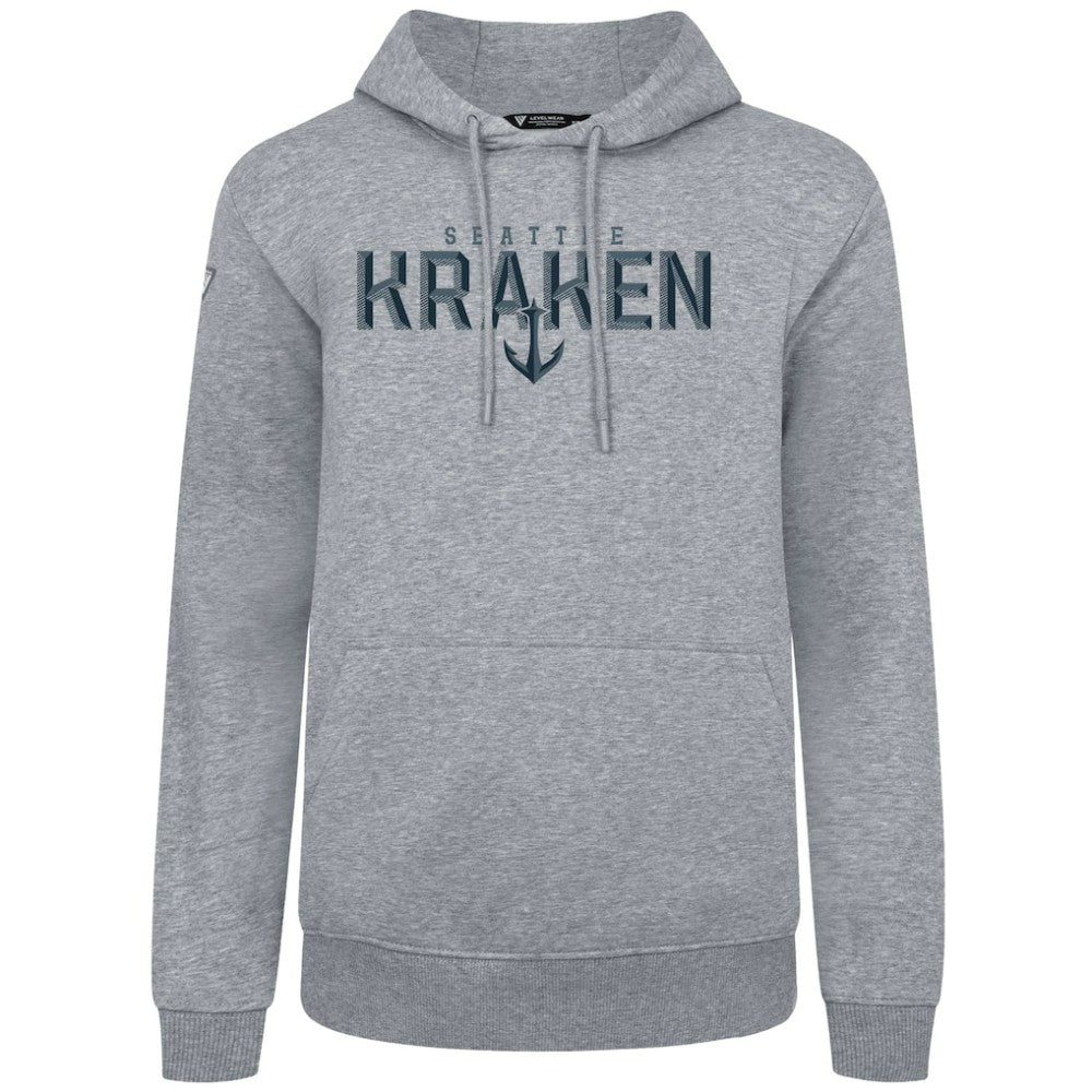 Seattle Kraken Levelwear Podium Carve Pullover Hoodie - Gray Hoodies