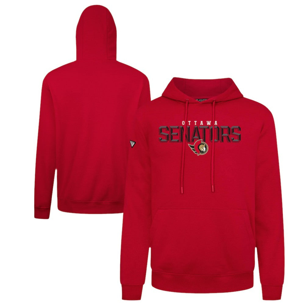 Ottawa Senators Levelwear Podium Carve Pullover Hoodie - Red Hoodies