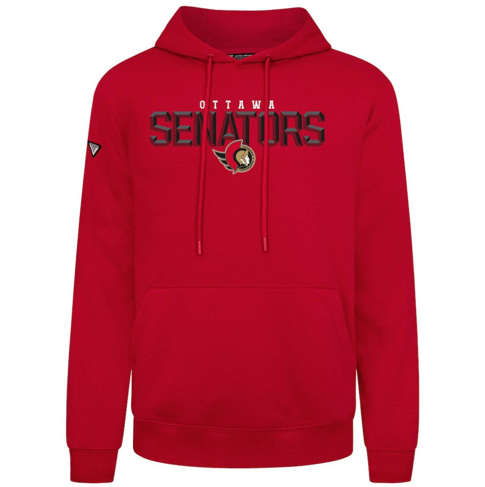 Ottawa Senators Levelwear Podium Carve Pullover Hoodie - Red Hoodies
