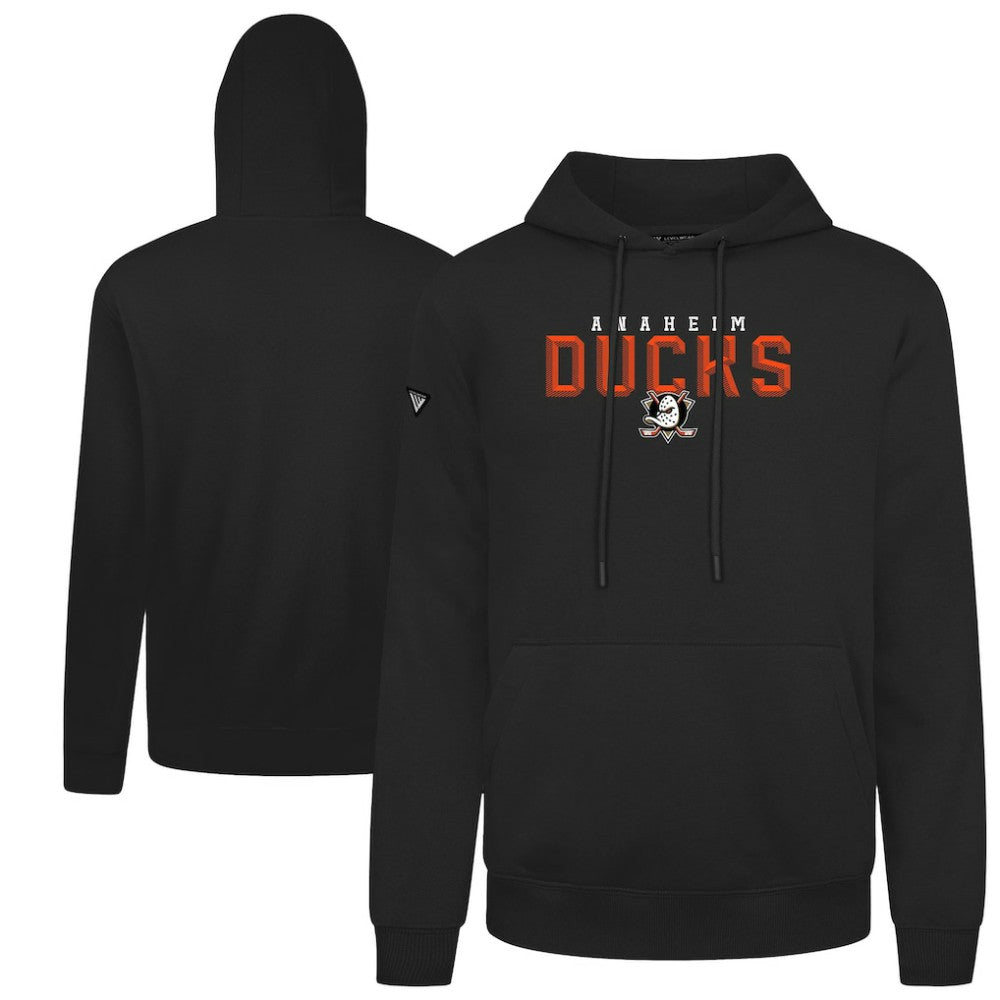 Anaheim Ducks Levelwear Podium Carve Pullover Hoodie - Black Hoodies