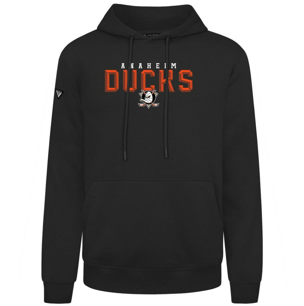 Anaheim Ducks Levelwear Podium Carve Pullover Hoodie - Black Hoodies