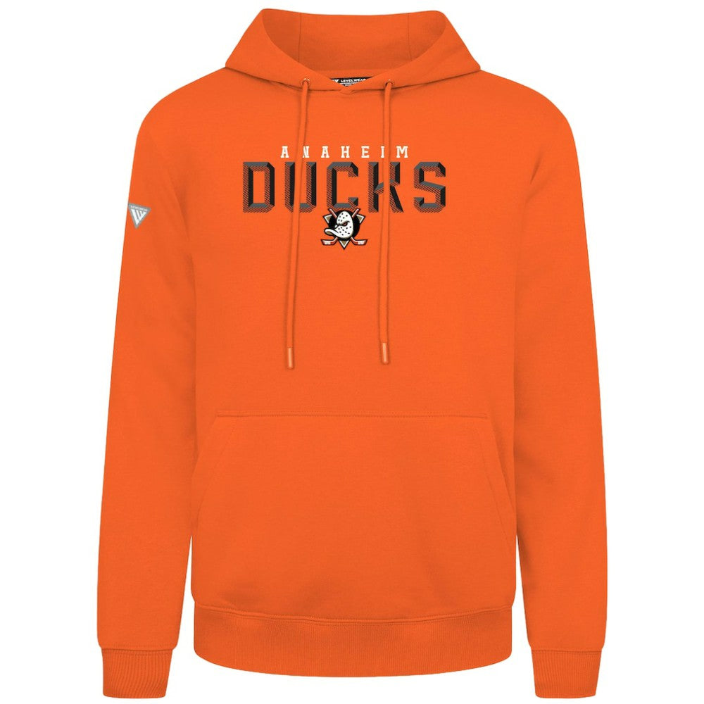 Anaheim Ducks Levelwear Podium Carve Pullover Hoodie - Orange Hoodies