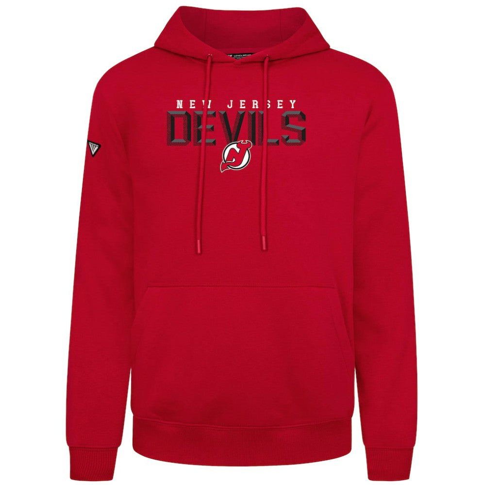 New Jersey Devils Levelwear Podium Carve Pullover Hoodie - Red Jerseys