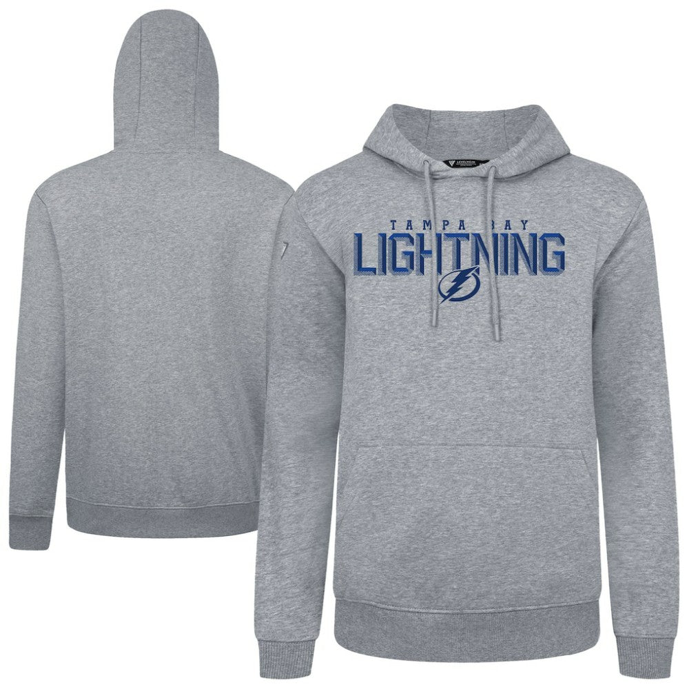 Tampa Bay Lightning Levelwear Podium Carve Pullover Hoodie - Gray Hoodies