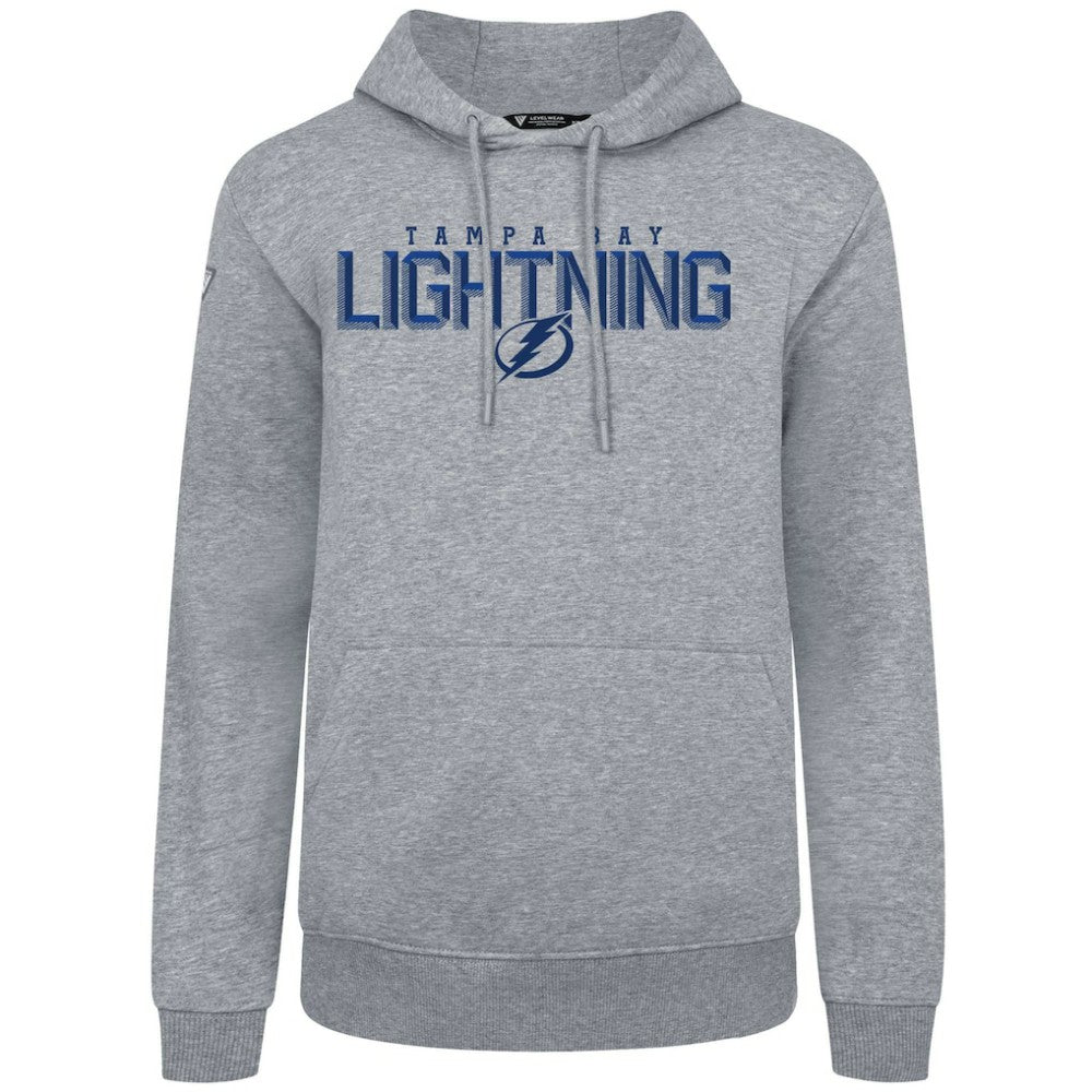 Tampa Bay Lightning Levelwear Podium Carve Pullover Hoodie - Gray Hoodies