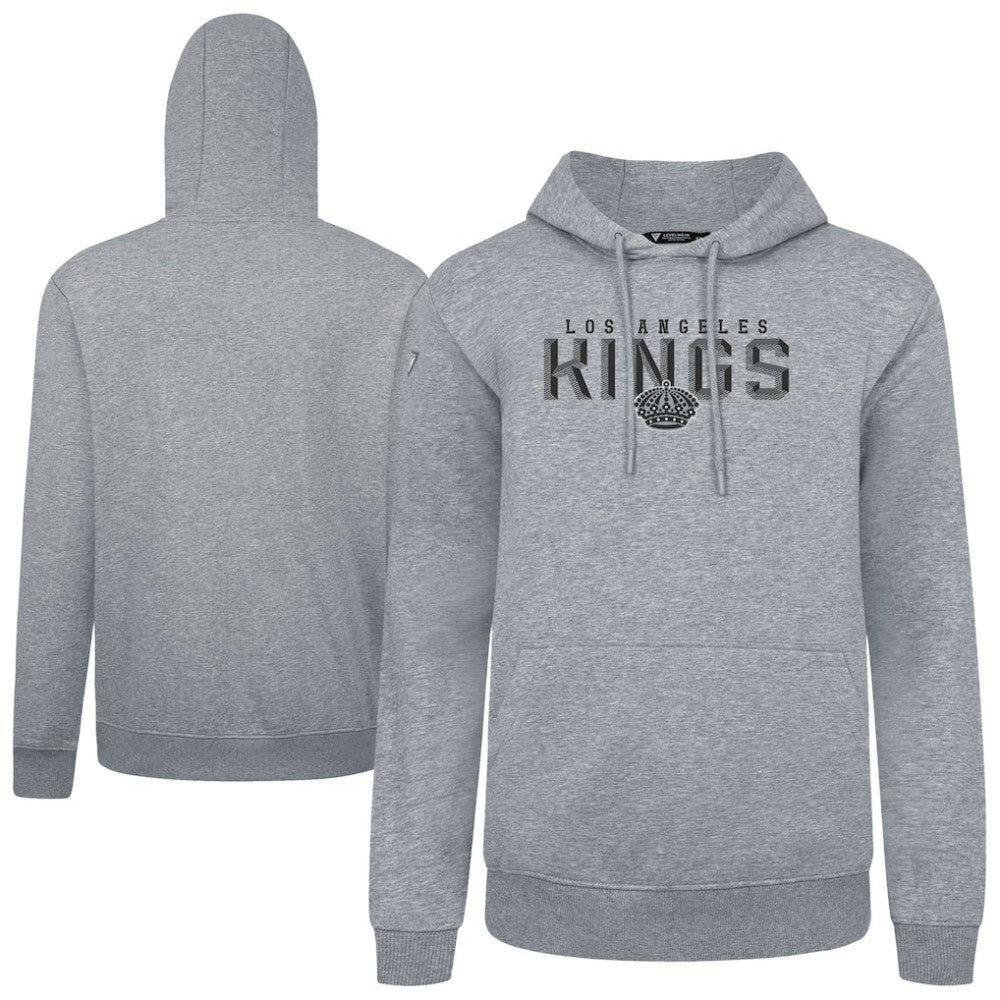 Los Angeles Kings Levelwear Podium Carve Pullover Hoodie - Gray Hoodies