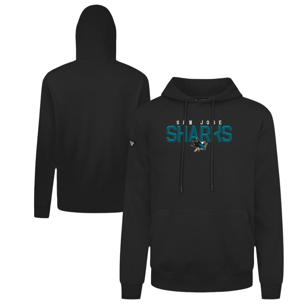 San Jose Sharks Levelwear Podium Carve Pullover Hoodie - Black Hoodies