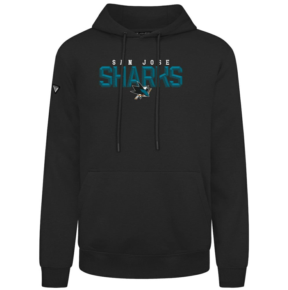 San Jose Sharks Levelwear Podium Carve Pullover Hoodie - Black Hoodies
