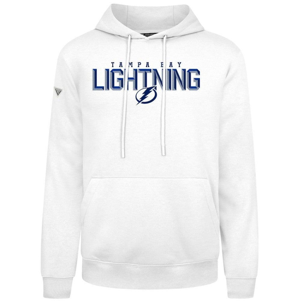 Tampa Bay Lightning Levelwear Podium Carve Pullover Hoodie - White Hoodies