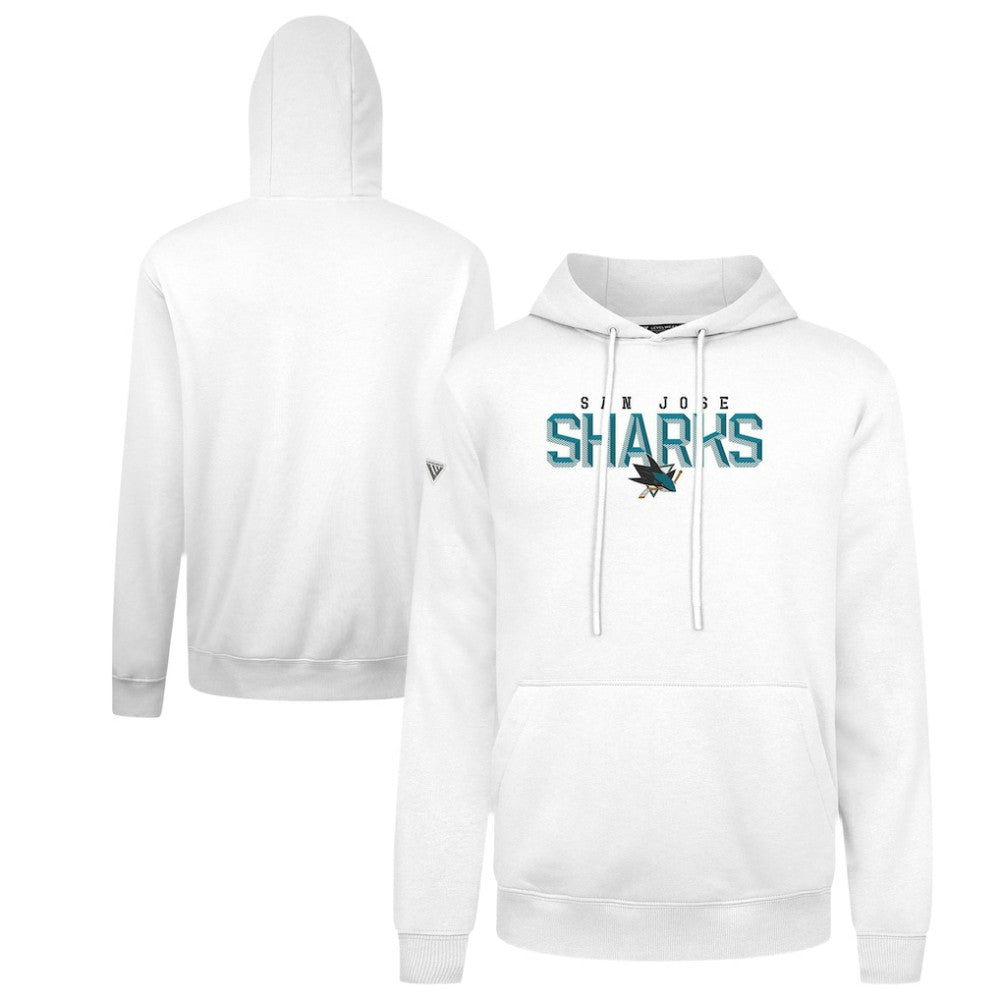 San Jose Sharks Levelwear Podium Carve Pullover Hoodie - White Hoodies