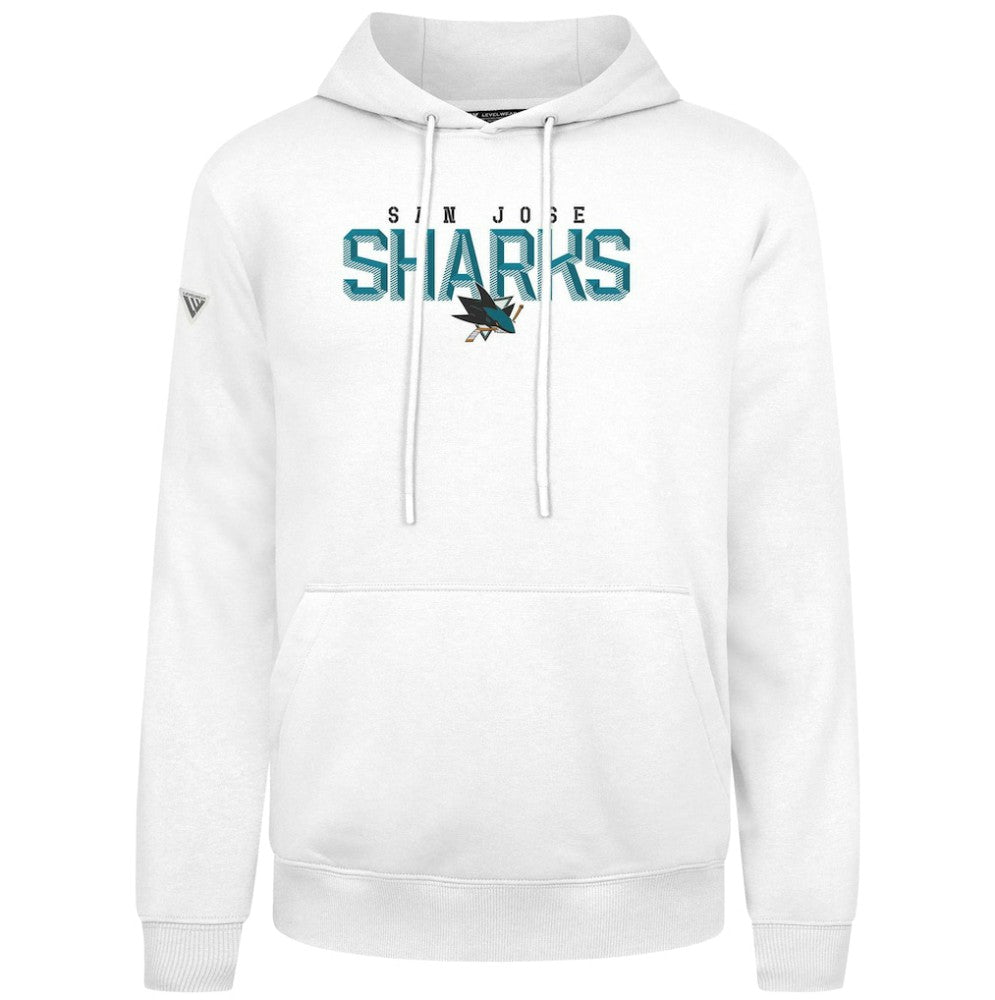 San Jose Sharks Levelwear Podium Carve Pullover Hoodie - White Hoodies