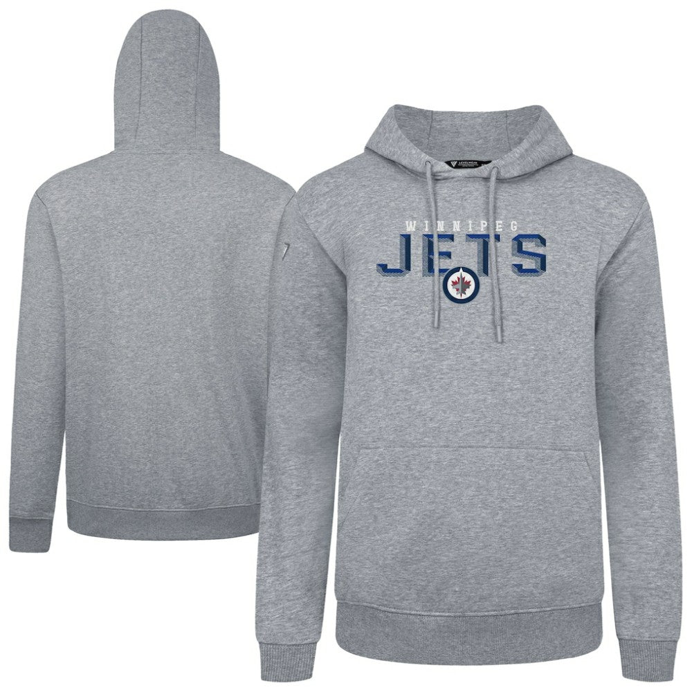 Winnipeg Jets Levelwear Podium Carve Pullover Hoodie - Gray Hoodies