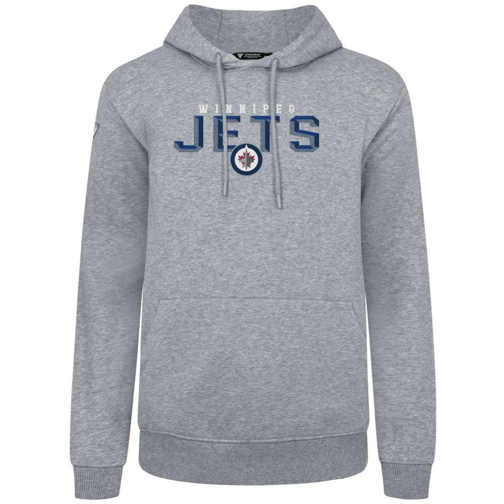 Winnipeg Jets Levelwear Podium Carve Pullover Hoodie - Gray Hoodies