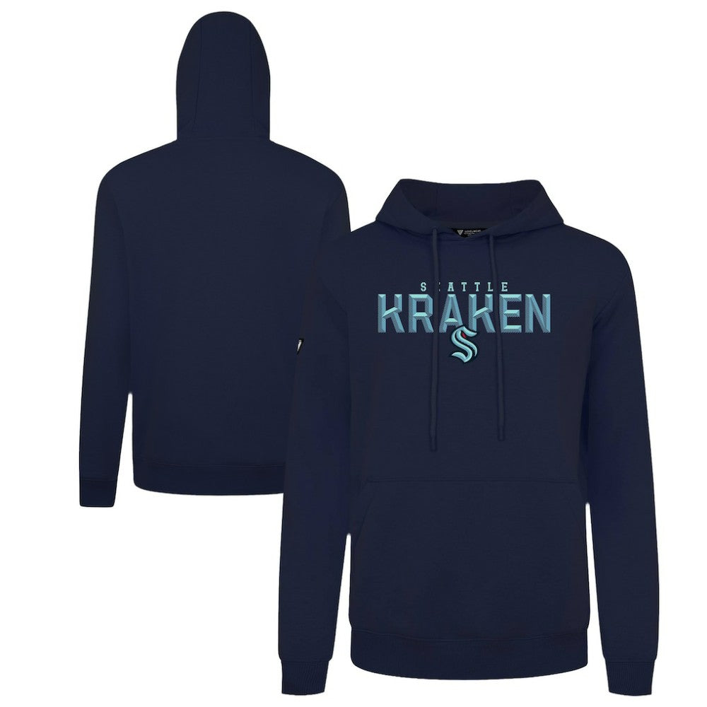 Seattle Kraken Levelwear Podium Carve Pullover Hoodie - Navy Hoodies