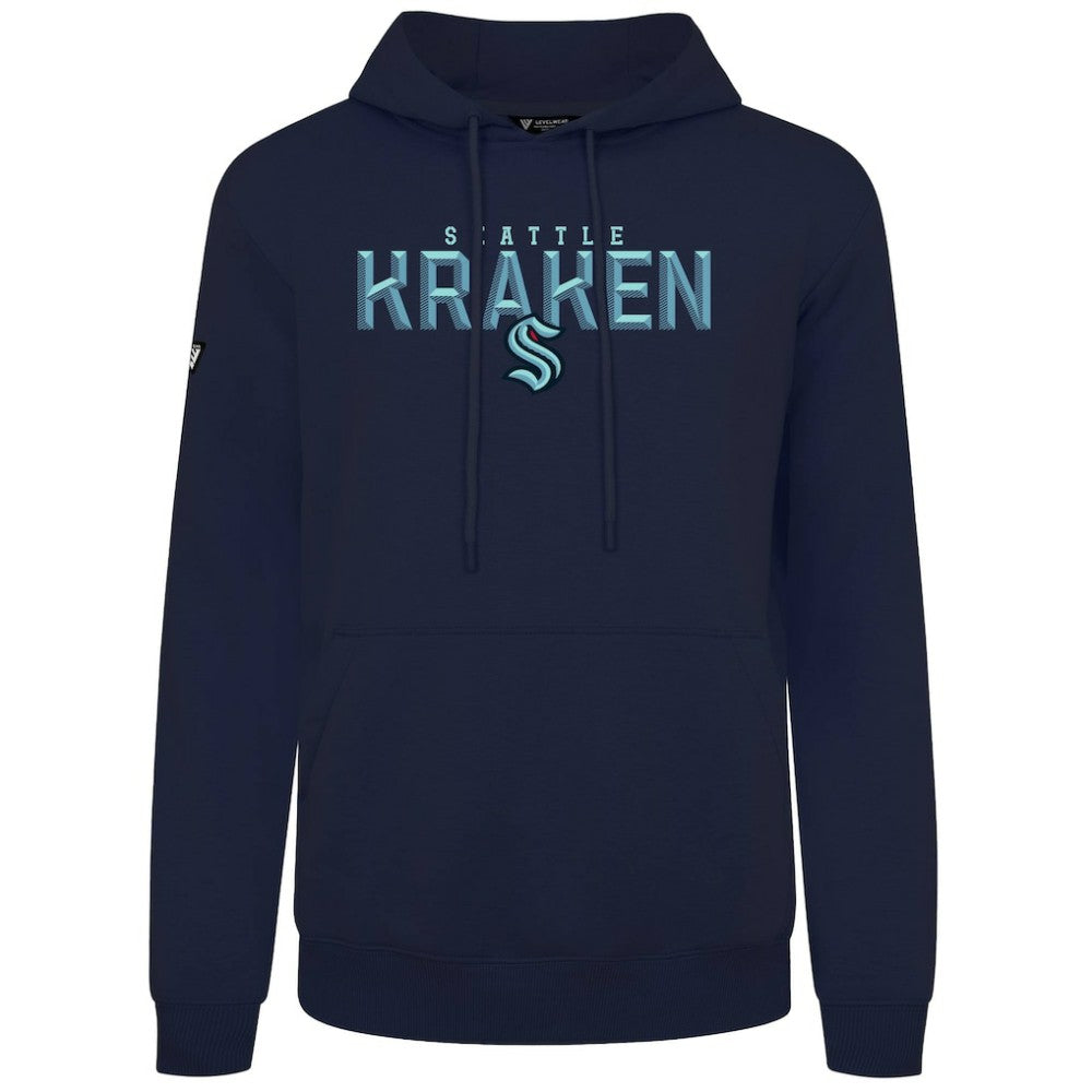 Seattle Kraken Levelwear Podium Carve Pullover Hoodie - Navy Hoodies