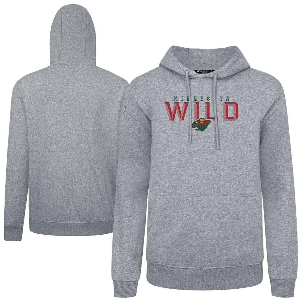 Minnesota Wild Levelwear Podium Carve Pullover Hoodie - Gray Hoodies