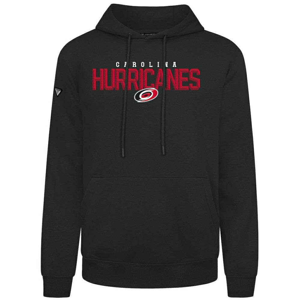 Carolina Hurricanes Levelwear Podium Carve Pullover Hoodie - Black Hoodies
