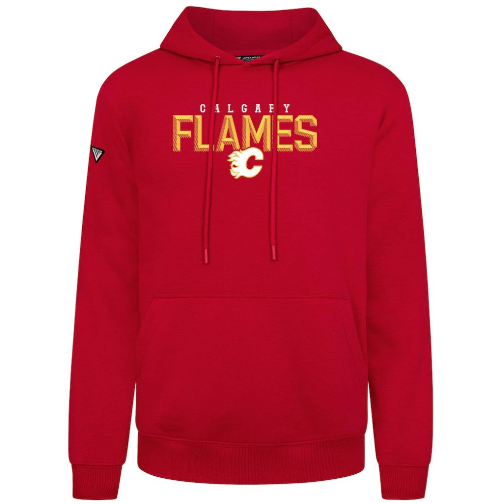 Calgary Flames Levelwear Podium Carve Pullover Hoodie - Red Hoodies