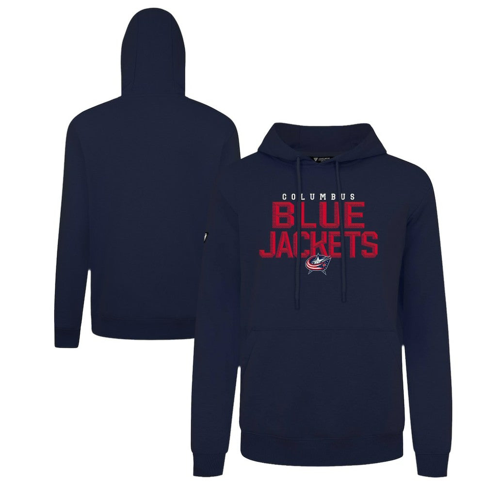 Columbus Blue Jackets Levelwear Podium Carve Pullover Hoodie - Navy Hoodies