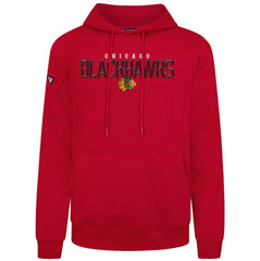 Chicago Blackhawks Levelwear Podium Carve Pullover Hoodie - Red Hoodies