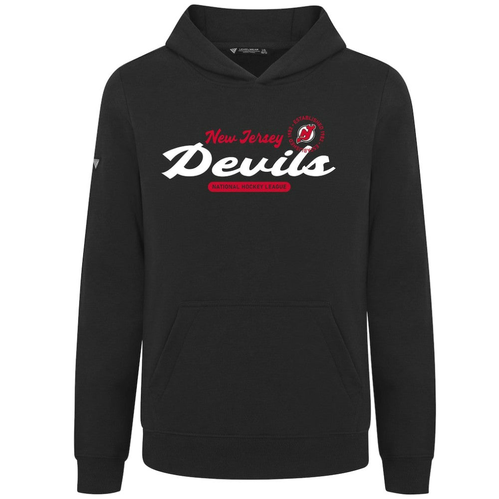 New Jersey Devils Levelwear Youth Podium Monument Pullover Hoodie - Black Jerseys