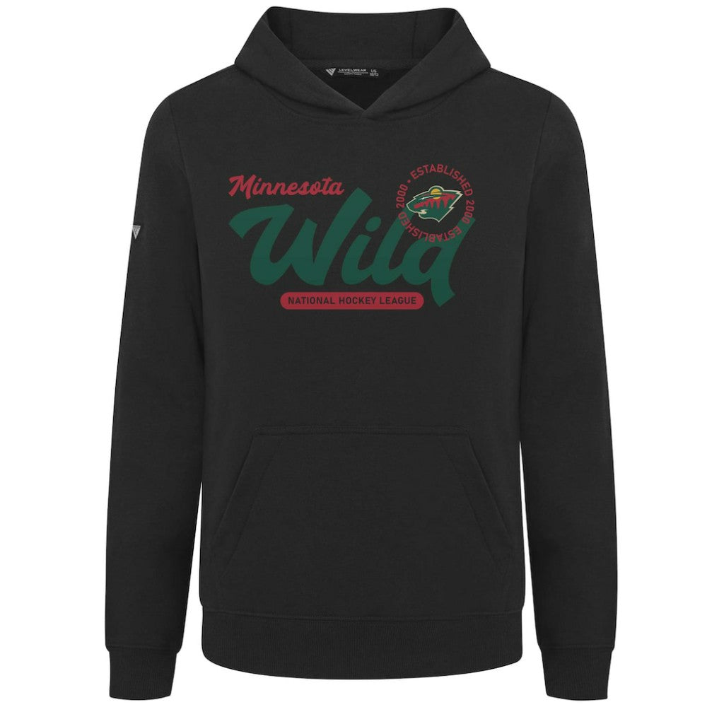 Minnesota Wild Levelwear Youth Podium Monument Pullover Hoodie - Black Hoodies