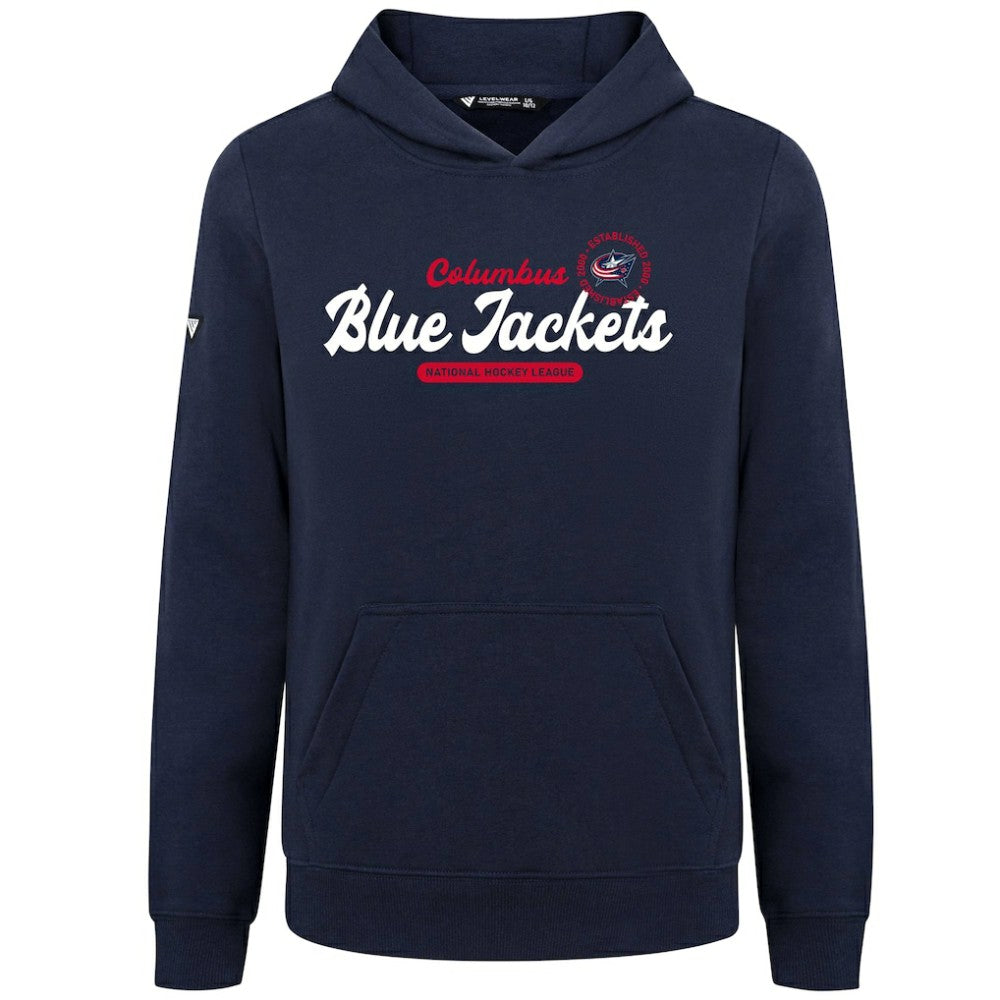 Columbus Blue Jackets Levelwear Youth Podium Monument Pullover Hoodie - Navy Hoodies