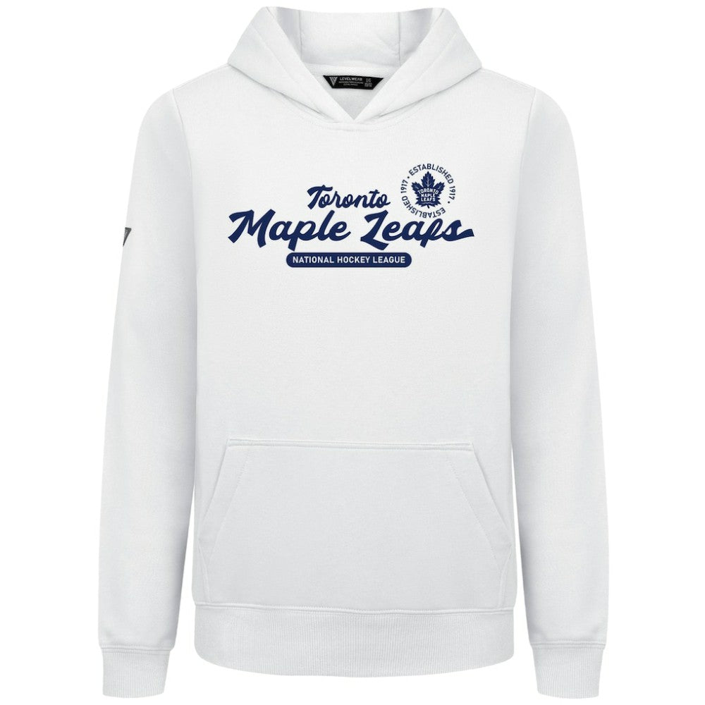 Toronto Maple Leafs Levelwear Youth Podium Monument Pullover Hoodie - White Hoodies
