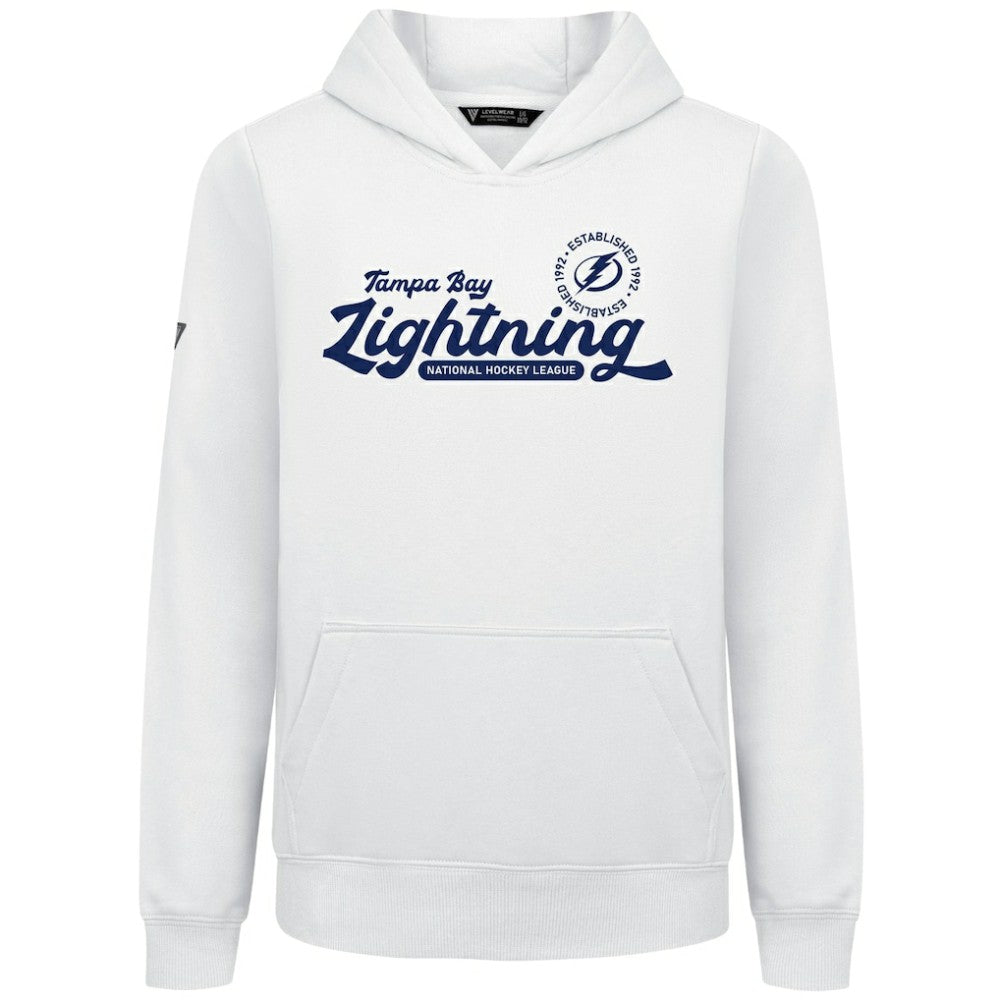 Tampa Bay Lightning Levelwear Youth Podium Monument Pullover Hoodie - White Hoodies
