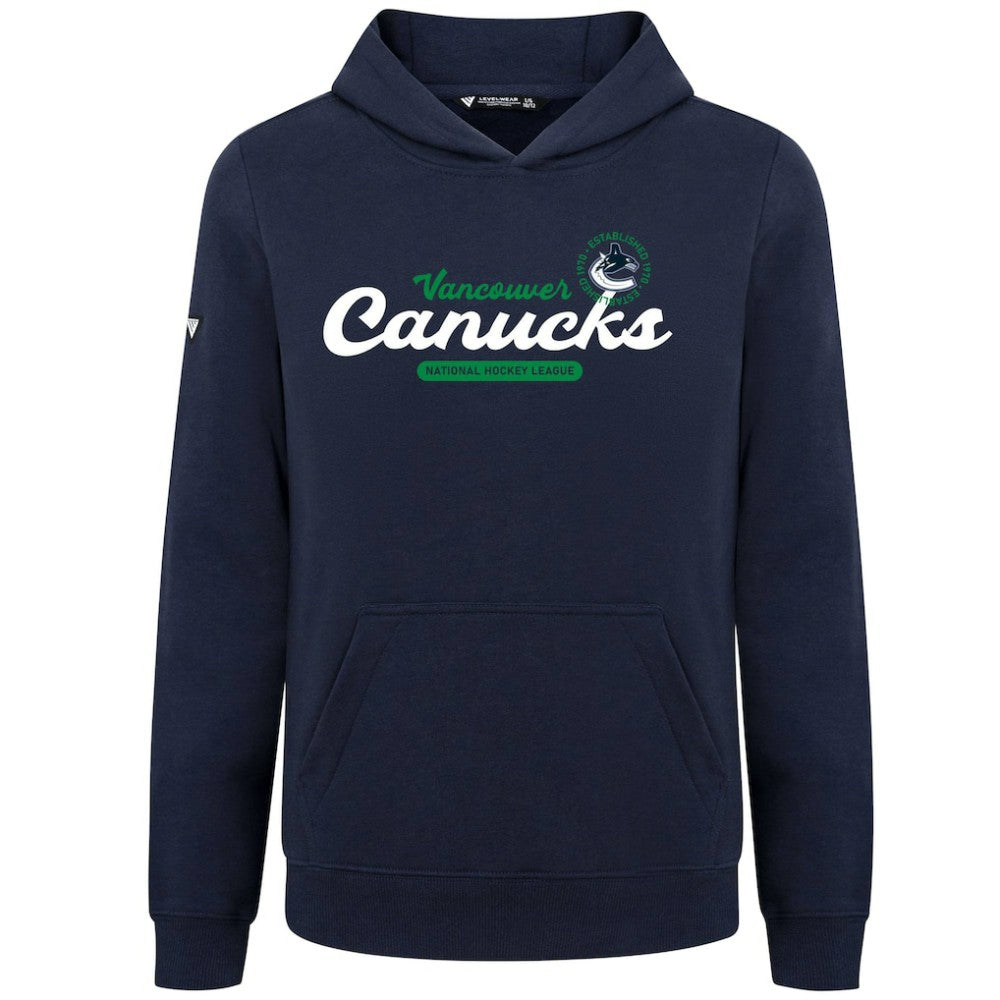 Vancouver Canucks Levelwear Youth Podium Monument Pullover Hoodie - Navy Hoodies