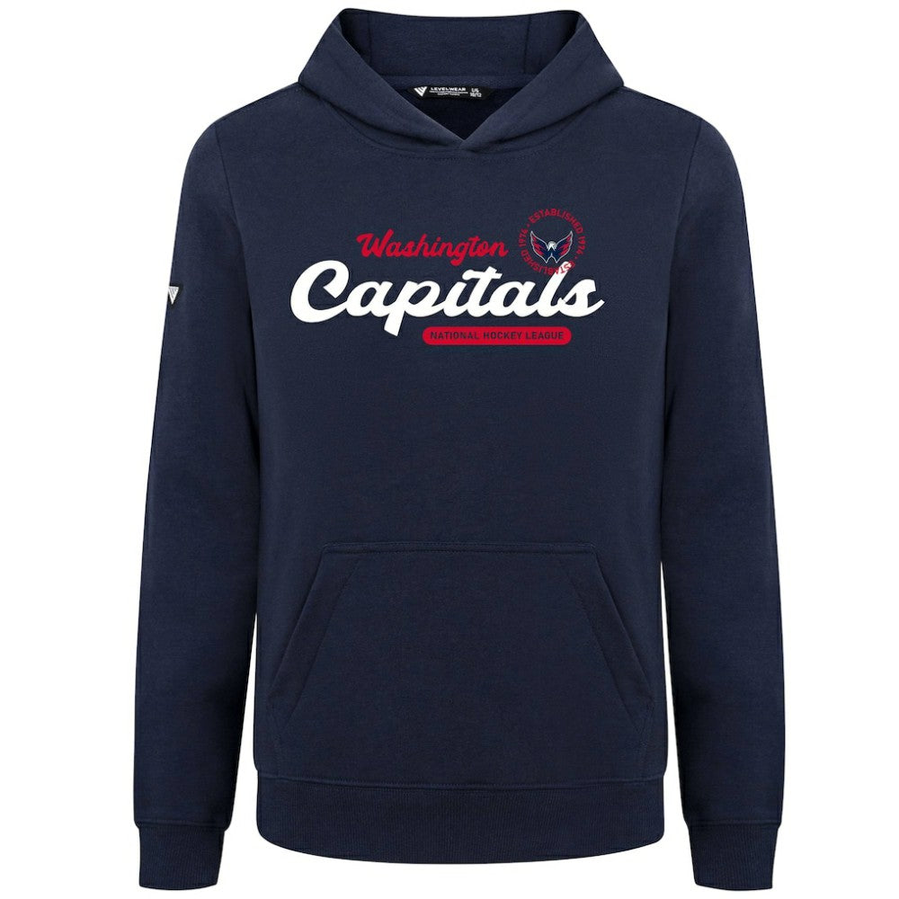 Washington Capitals Levelwear Youth Podium Monument Pullover Hoodie - Navy Hoodies