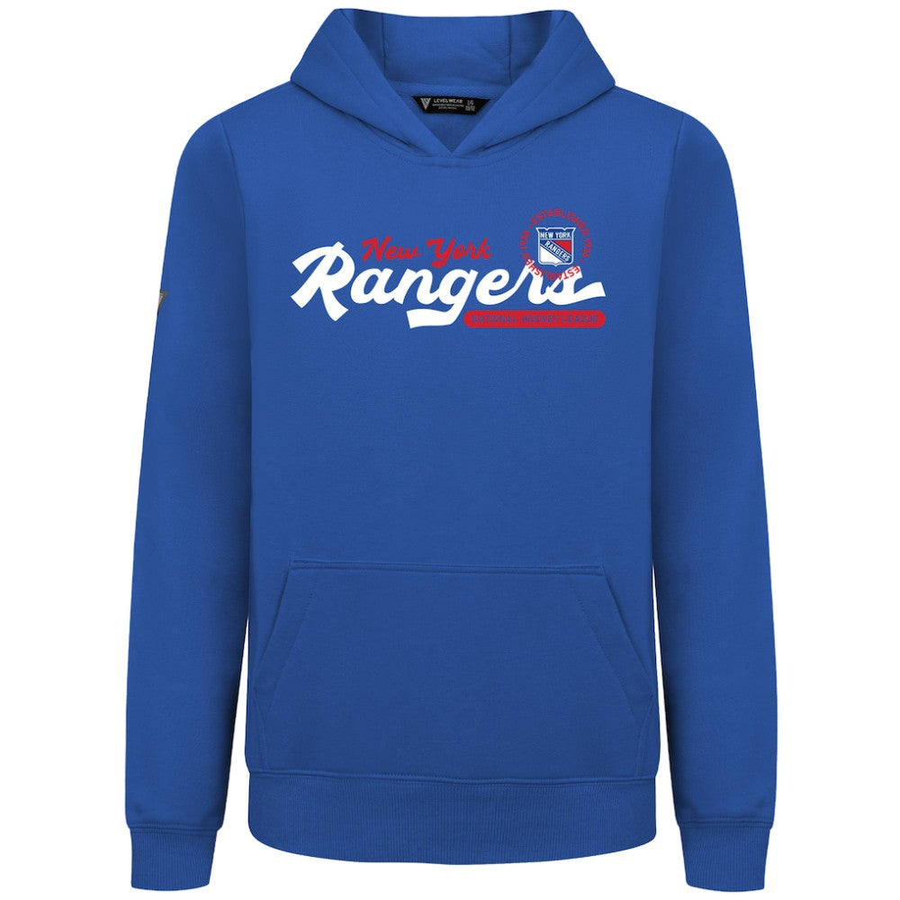 New York Rangers Levelwear Youth Podium Monument Pullover Hoodie - Royal Hoodies