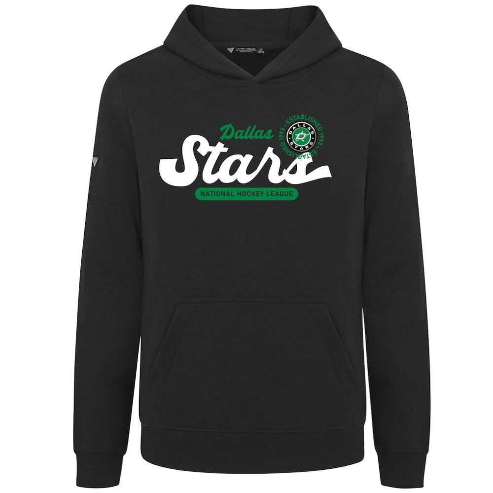 Dallas Stars Levelwear Youth Podium Monument Pullover Hoodie - Black Hoodies