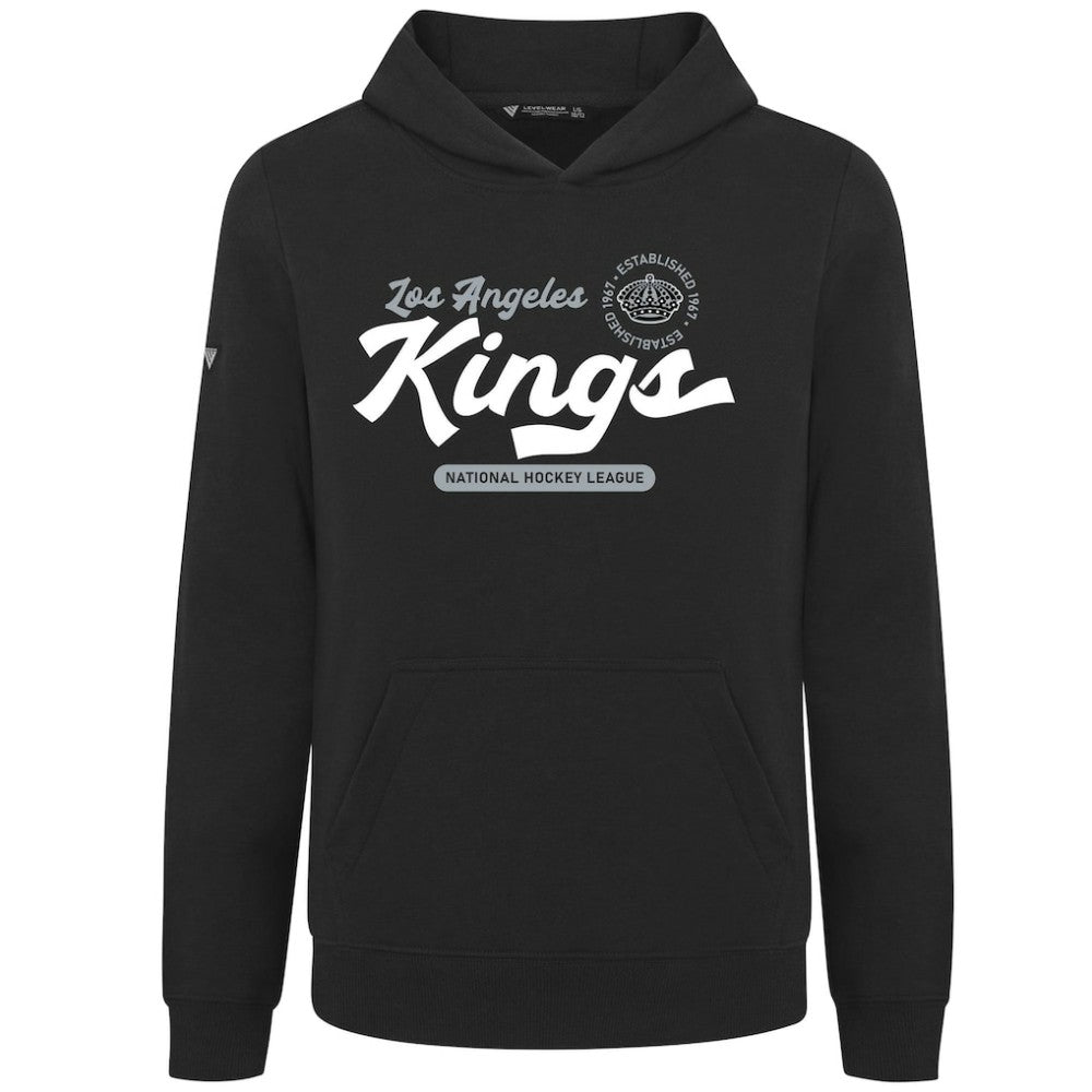 Los Angeles Kings Levelwear Youth Podium Monument Pullover Hoodie - Black Hoodies