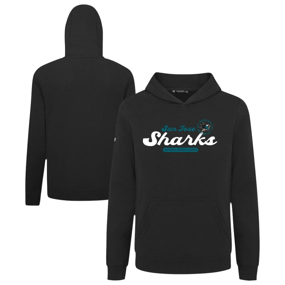 San Jose Sharks Levelwear Youth Podium Monument Pullover Hoodie - Black Hoodies