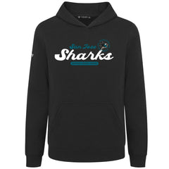 San Jose Sharks Levelwear Youth Podium Monument Pullover Hoodie - Black Hoodies