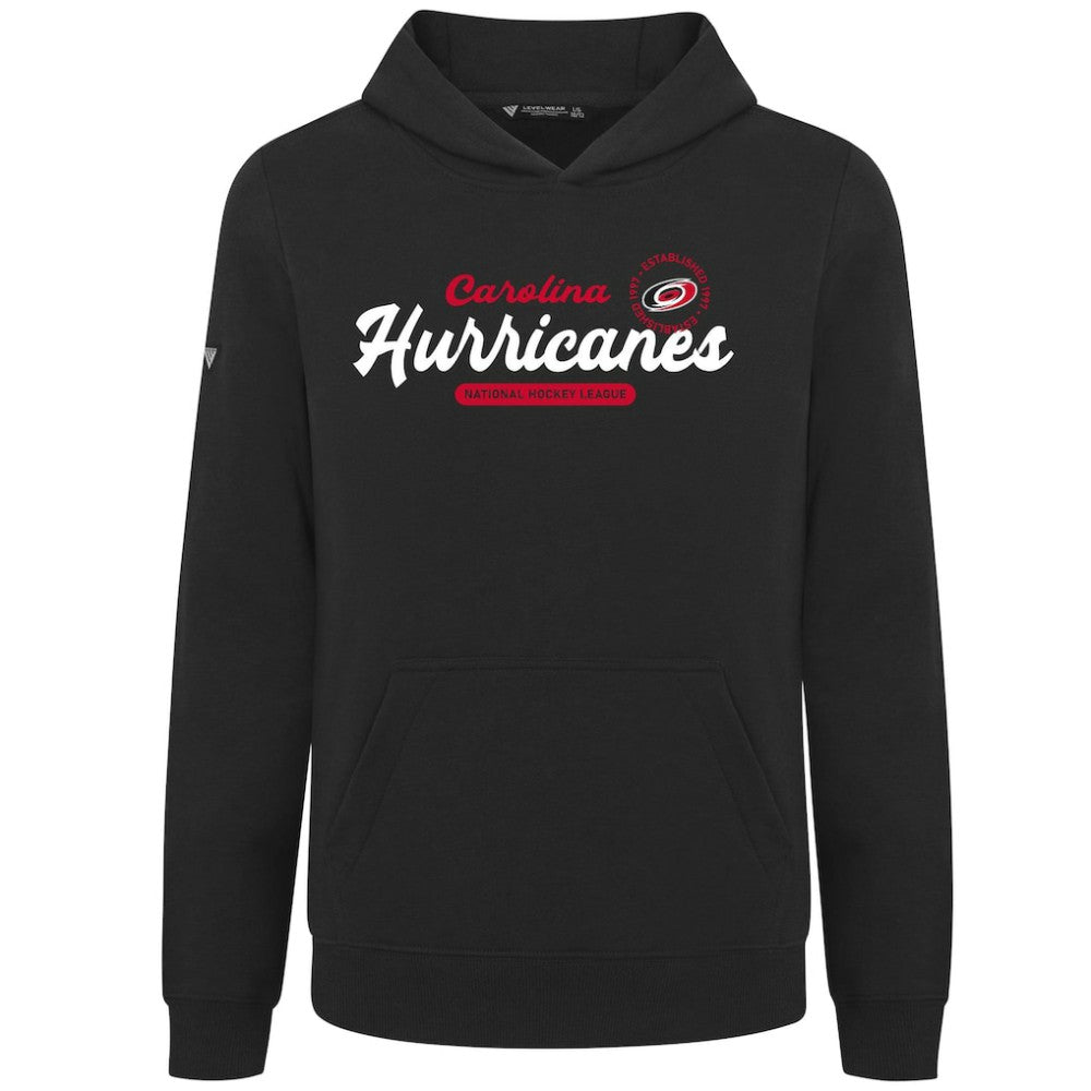 Carolina Hurricanes Levelwear Youth Podium Monument Pullover Hoodie - Black Hoodies