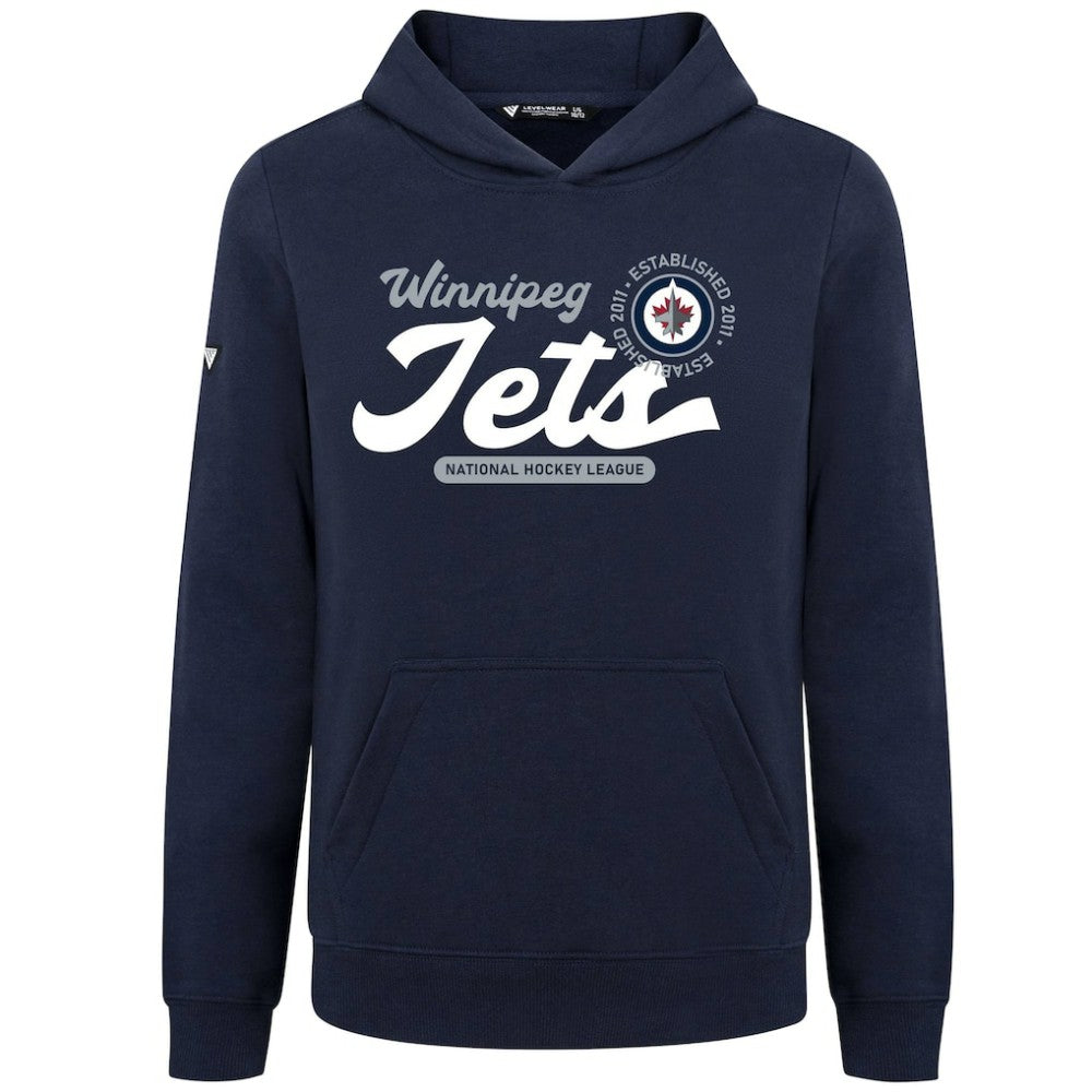 Winnipeg Jets Levelwear Youth Podium Monument Pullover Hoodie - Navy Hoodies