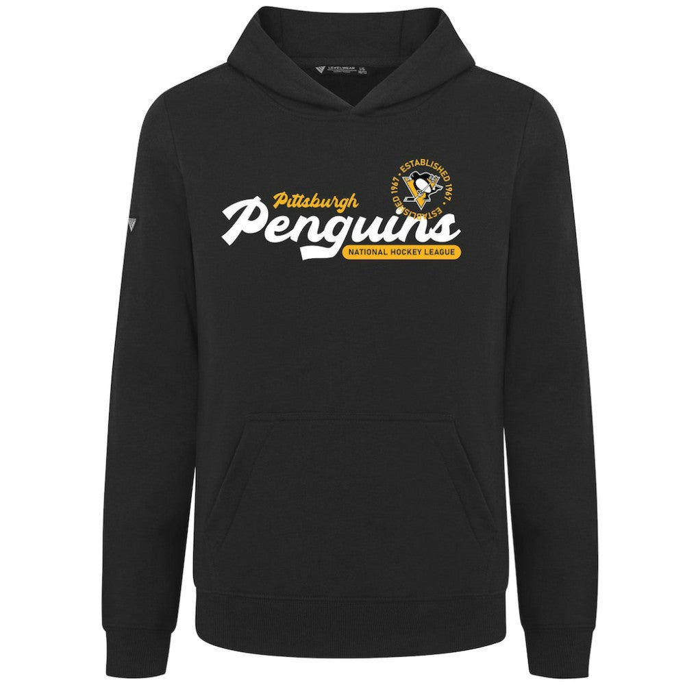 Pittsburgh Penguins Levelwear Youth Podium Monument Pullover Hoodie - Black Hoodies