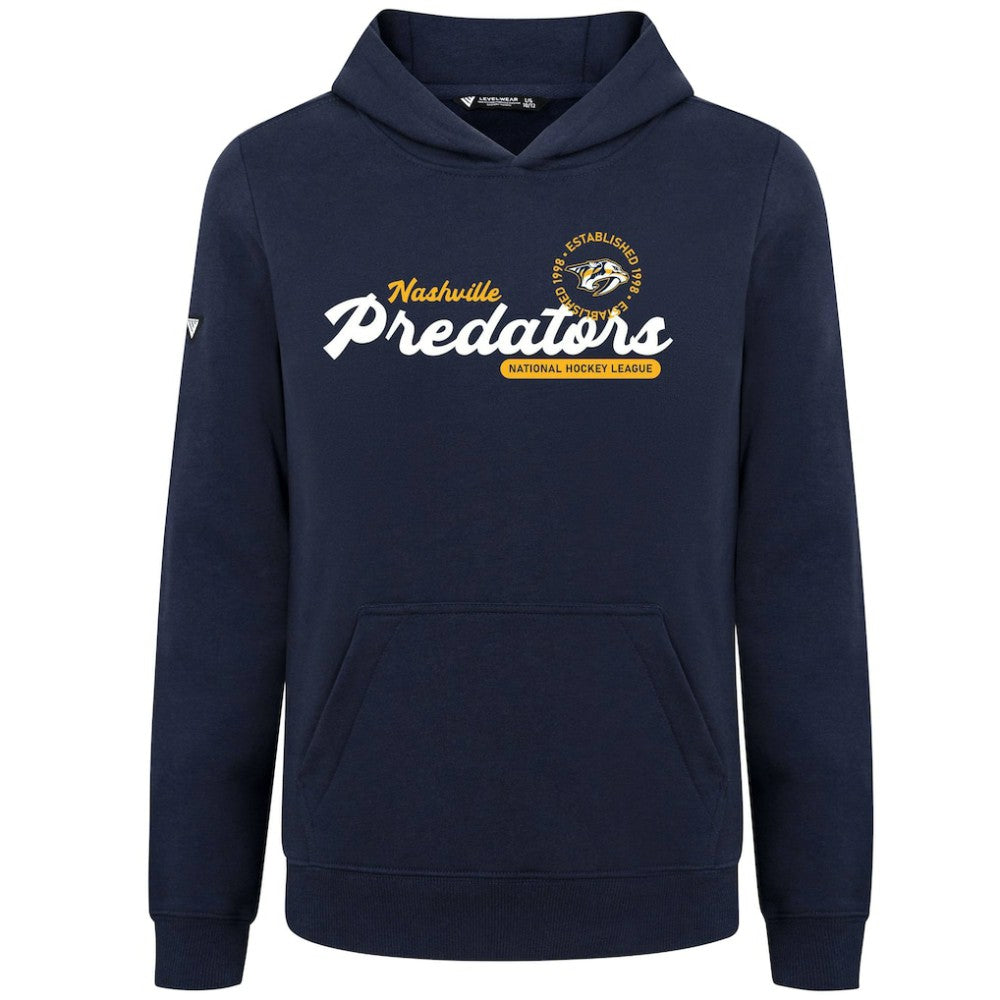 Nashville Predators Levelwear Youth Podium Monument Pullover Hoodie - Navy Hoodies