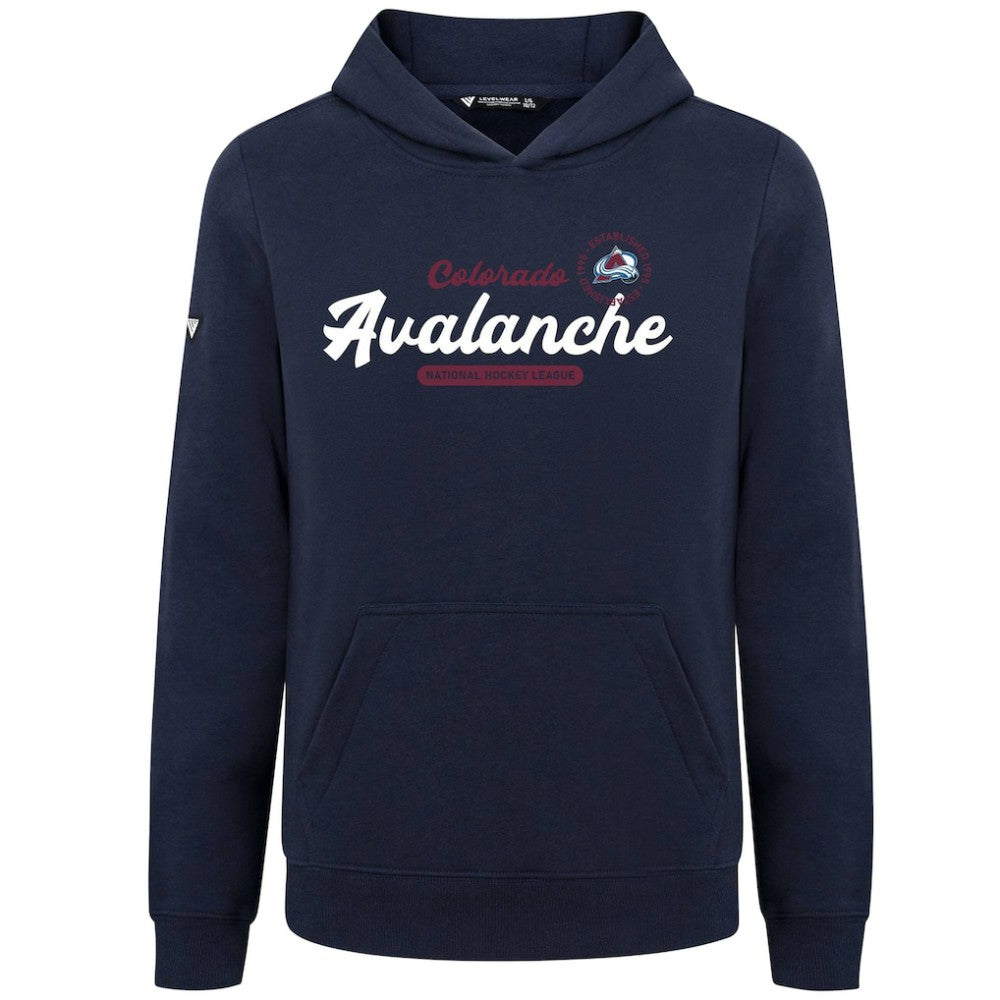 Colorado Avalanche Levelwear Youth Podium Monument Pullover Hoodie - Navy Hoodies