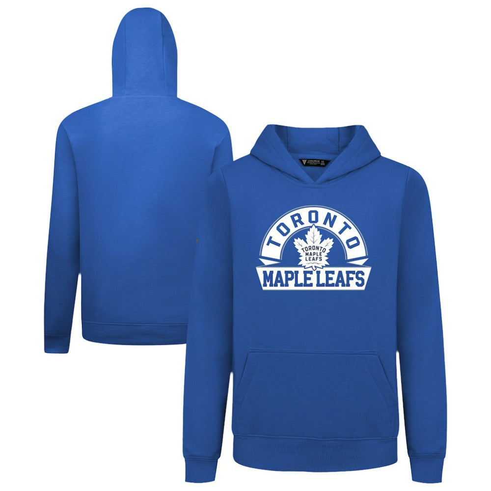 Toronto Maple Leafs Levelwear Youth Podium Banner Arch Pullover Hoodie - Royal Hoodies