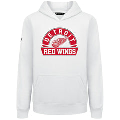 Detroit Red Wings Levelwear Youth Podium Banner Arch Pullover Hoodie - White Hoodies