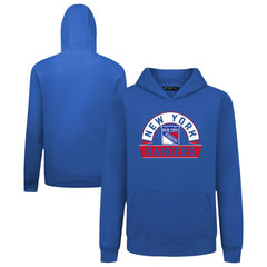 New York Rangers Levelwear Youth Podium Banner Arch Pullover Hoodie - Royal Hoodies