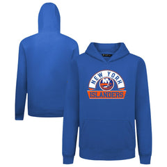 New York Islanders Levelwear Youth Podium Banner Arch Pullover Hoodie - Royal Hoodies