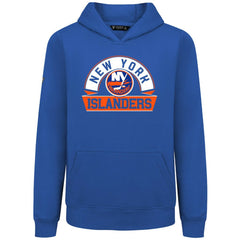 New York Islanders Levelwear Youth Podium Banner Arch Pullover Hoodie - Royal Hoodies